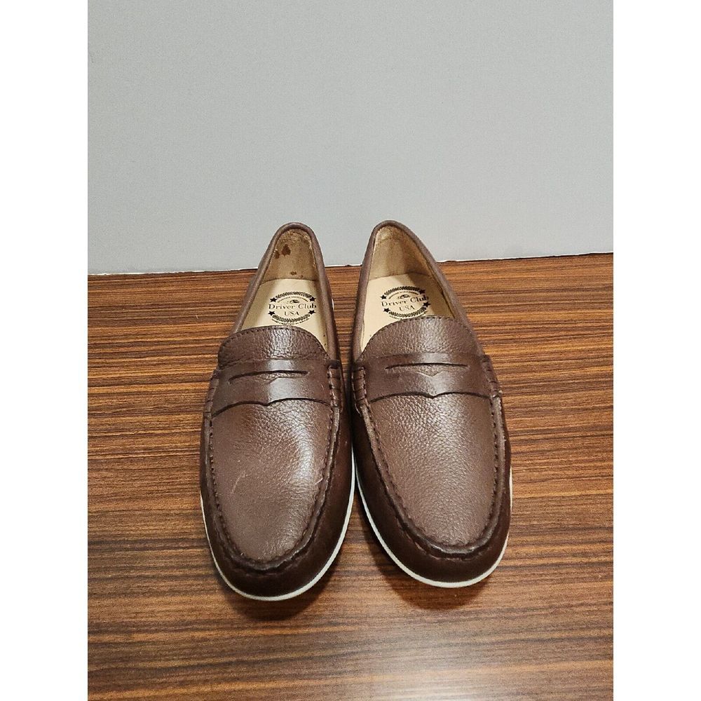 Driver Club USA Unisex-Child Leather Loafer Naples Brown size 2 US‎ NWOB